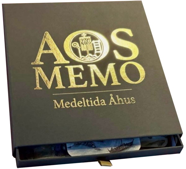AOS Memo - Detta är ett memory- och kunskapsspel om medeltida Åhus med historia från vikingatiden.