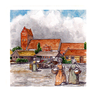 Åhus torg - Rådhuset (nuvarande museet) byggdes på 1400-talet. 
